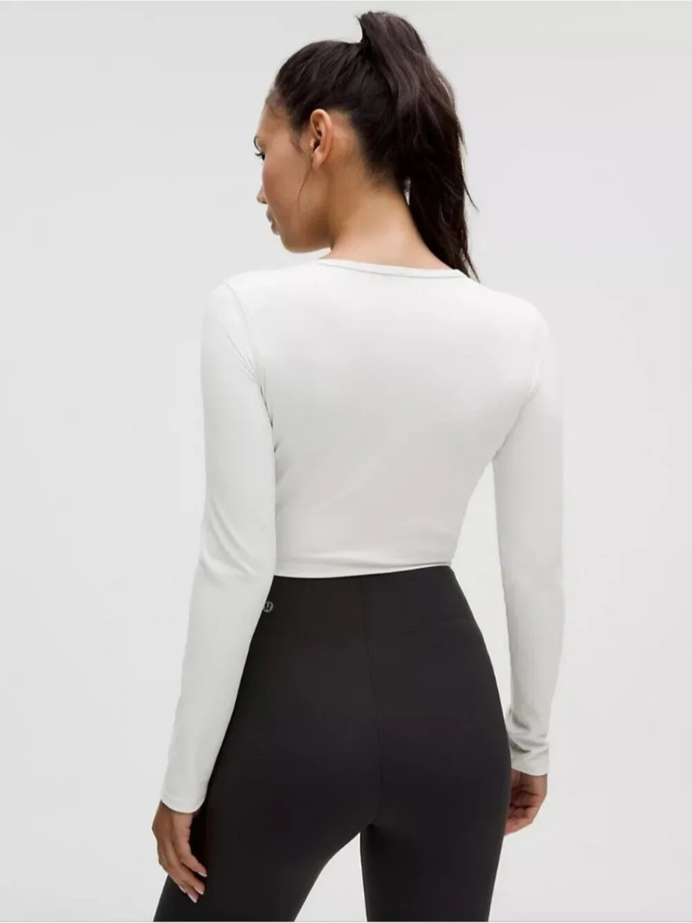 Lululemon Wunder Train Cropped Long-Sleeve Shirt White